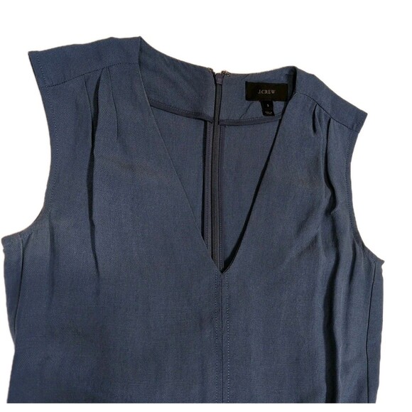 J. Crew Jumpsuit Womens 0 Sleeveless Blue Lyocell Cropped Straight Leg Pants - Picture 3 of 14